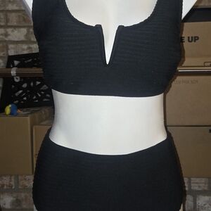 Black Ribbed Bikini Set